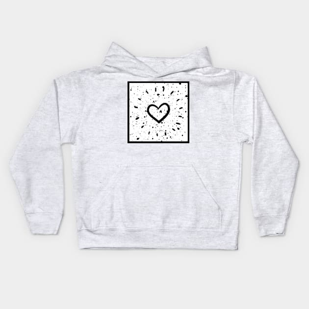 【Black & White】Heart Kids Hoodie by Smile Flower